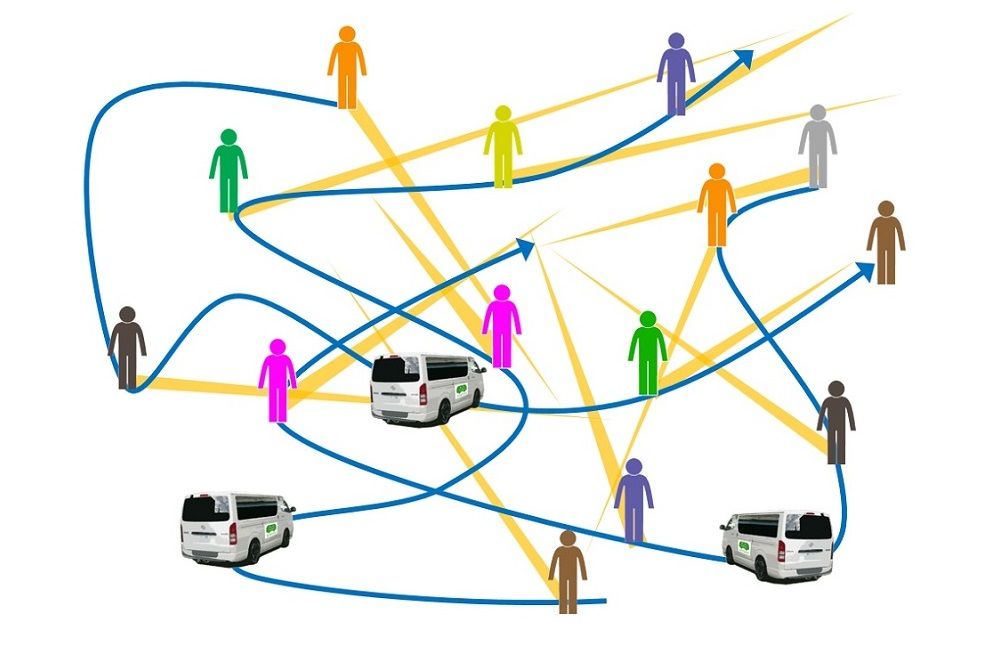 Convehicle的運(yùn)行計(jì)劃示意圖。乘車點(diǎn)大多設(shè)置在垃圾回收站（注1）附近，僅需從家出門(mén)扔垃圾的距離便可使用Convehicle。