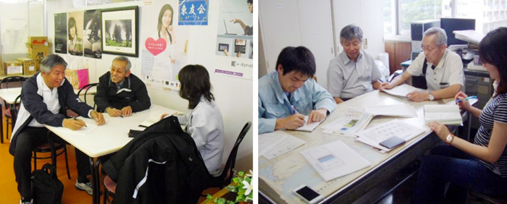 與地區自治會和大分縣土木工廠交流